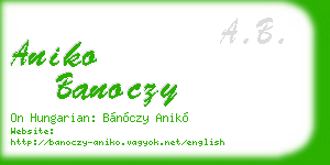 aniko banoczy business card